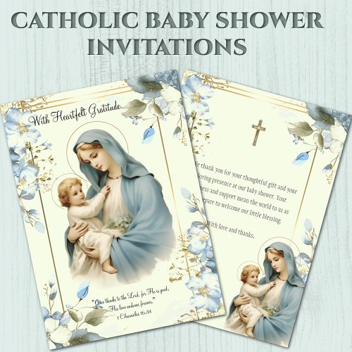 Religious Baby Shower Thank You Mary Jesus 