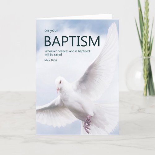 Religious Baptism Card For Adults Bible Verse