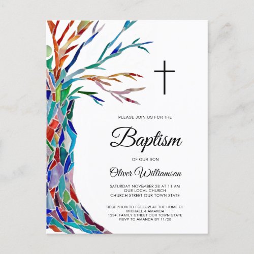 Religious Baptism Christening Invitation Postcard