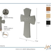 Religious Baptism Keepsake Wooden Wall Cross (Dimensions)