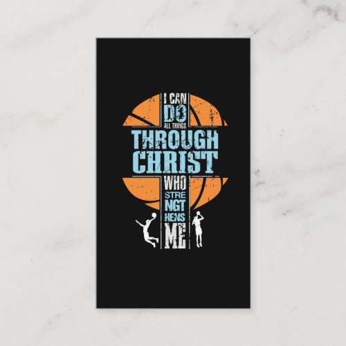 Religious Basketball Player Philippians 413 Chris Business Card