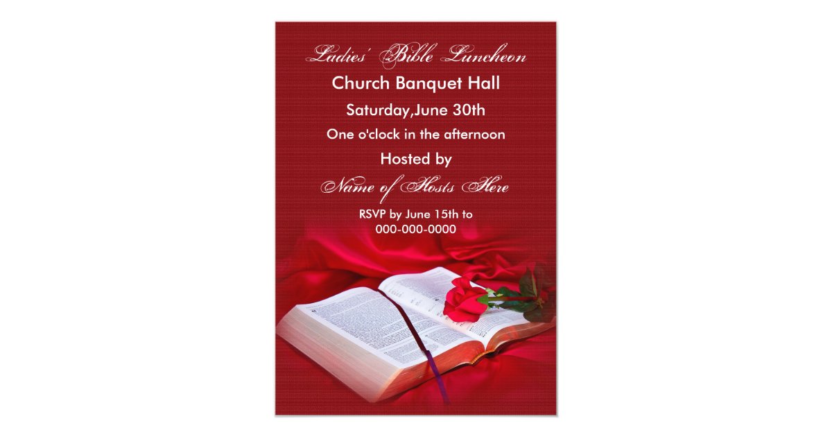 Religious Bible Invitation (Red silk)