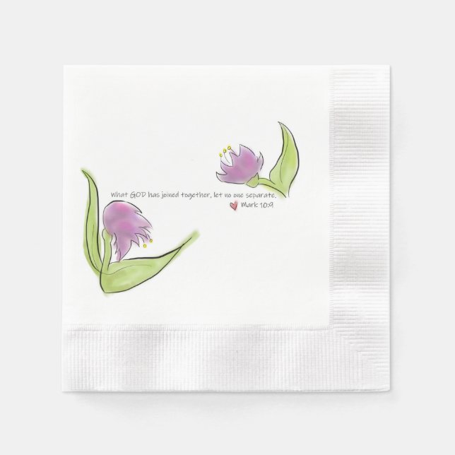 Religious Bible Verse and Flowers Napkins (Front)
