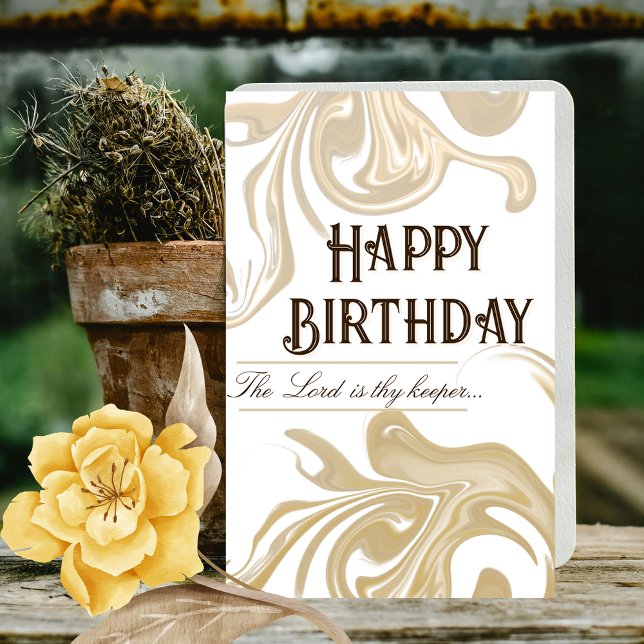 Religious Bible Verse Vintage Gold Birthday Card  (Creator Uploaded)