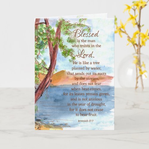 Religious Birthday Bible Scripture Jeremiah 17 7 Card