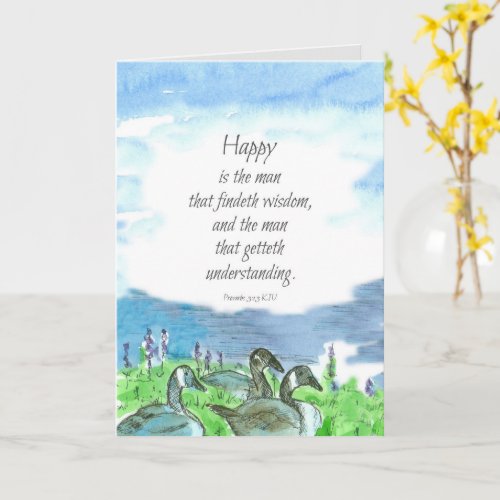 Religious Birthday Bible Scripture Proverbs Bird Card