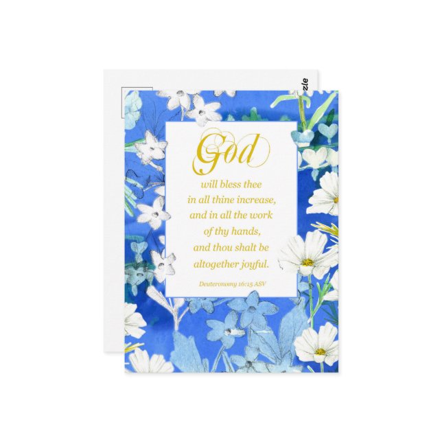 Religious Birthday Deuteronomy Bible Scripture Postcard (Front/Back In Situ)