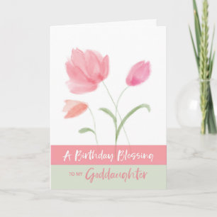 Religious Birthday for Goddaughter Blessing Pink Card