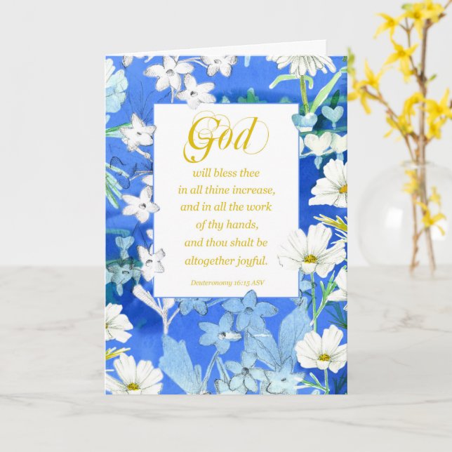 Religious Birthday Scripture Deuteronomy Flowers Card (Yellow Flower)