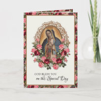 Religious Birthday Virgin Mary Guadalupe Roses