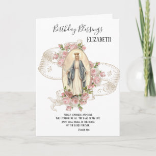 Religious Birthday Virgin Mother Mary Card