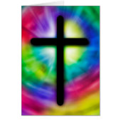 Religious Blank Card, Cross and Tie Dye (Front)