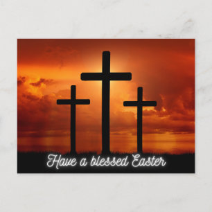 Religious Blessed Easter Postcard