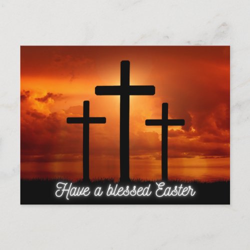 Religious Blessed  Easter Postcard