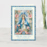Religious Blessed Mary Floral Prayer Rosary Card
