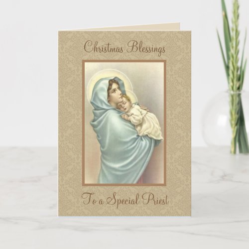 Religious Blessed Mother Jesus Holiday Card