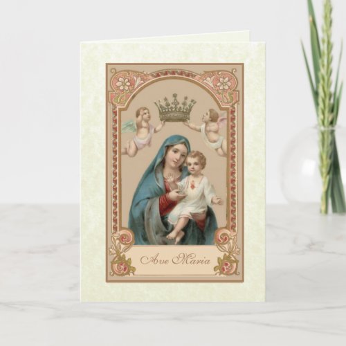 Religious Blessed Mother Mary Baby Jesus Card