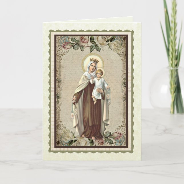 Religious Blessed Mother Mary Our Lady Mt. Carmel Card (Front)