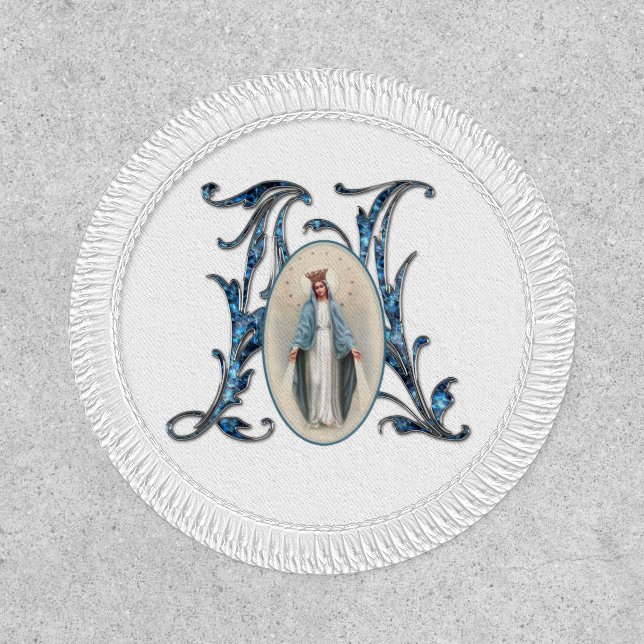 Religious Blessed Virgin Mary Blue Catholic Patch (Front)
