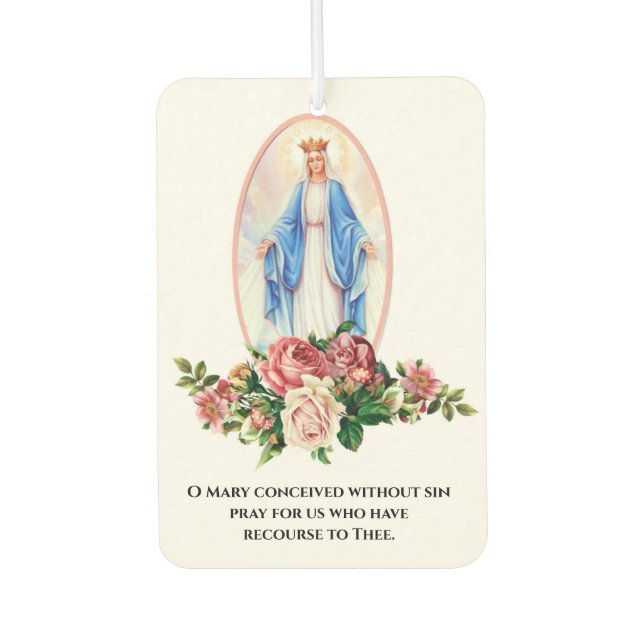 Religious Blessed Virgin Mary Catholic Prayer Air Freshener (Front)