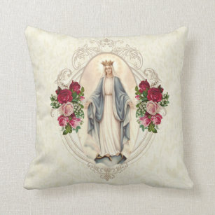 Square Pillow Virgin Mary art The Immaculate Conception religious pillow catholic home decor