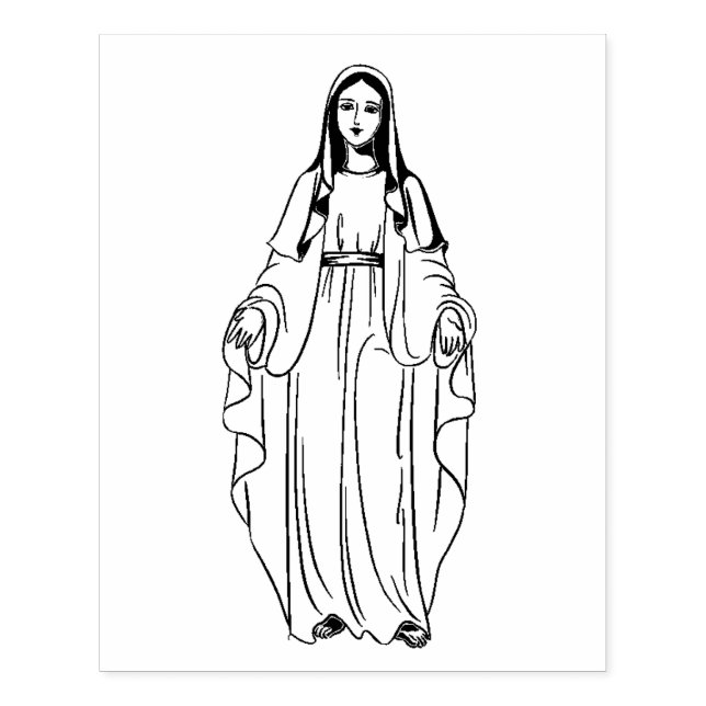 Religious Blessed Virgin Mary Catholic Rubber Stam Rubber Stamp (Imprint)