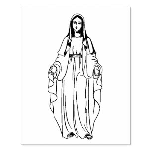Religious Blessed Virgin Mary Catholic Rubber Stam Stamp