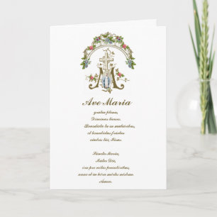 Religious Blessed Virgin Mary Floral Vintage Card