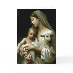 Religious Blessed Virgin Mary Jesus Lamb Card