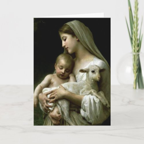 Religious Blessed Virgin Mary Jesus Lamb Card