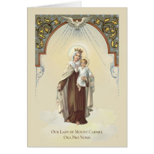 Religious Blessed Virgin Mary Jesus Mount Carmel Cards