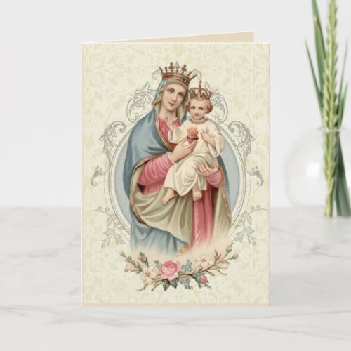 Religious Blessed Virgin Mary Jesus Prayer Card