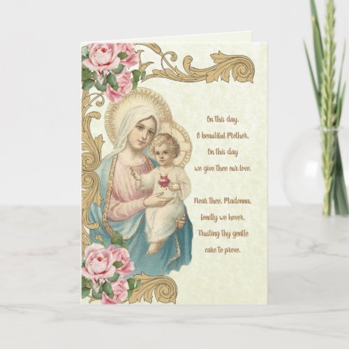 Religious Blessed Virgin Mary Jesus Vintage Card