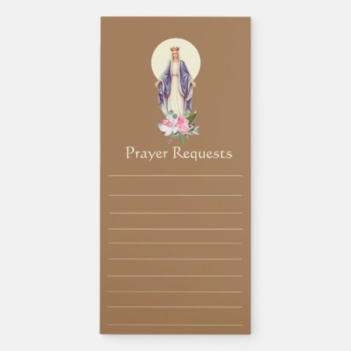Religious Blessed Virgin Mary Prayer Request List Magnetic Notepad