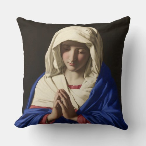 Religious Blessed Virgin Mary Sorrowful Mother Throw Pillow