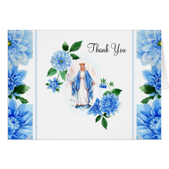 Religious Blessed Virgin Mary Thank You Cards (Front Horizontal)
