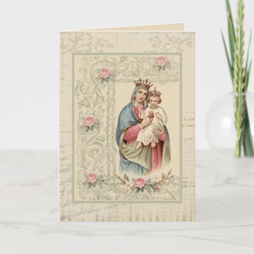 Religious Blessed Virgin Mary Vintage Card