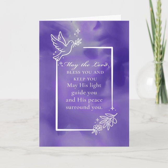 Religious Blessing May the Lord Bless and Keep You Card (Front)