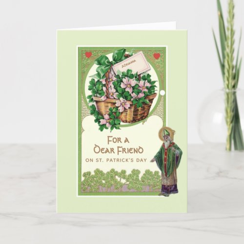 Religious Blessing St Patricks Day Shamrocks Card