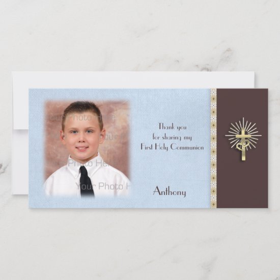 Religious Blue Brown Photo Card