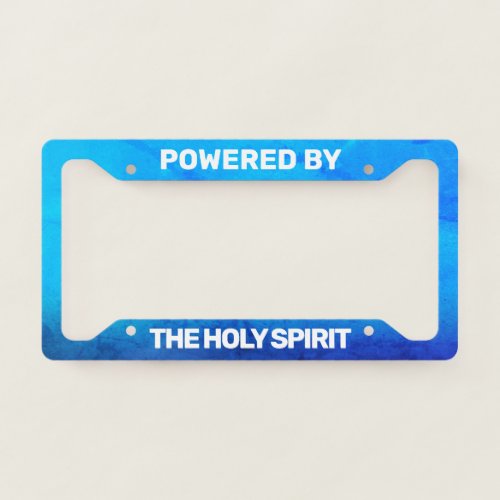 RELIGIOUS Blue Gradient Grunge with Template License Plate Frame