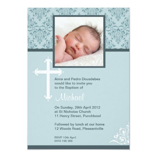 Religious Boys Baptism Invitations