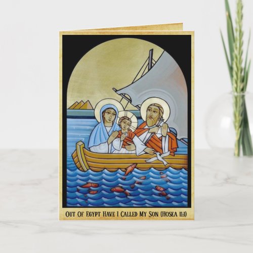 Religious Card Gold Parchment Illuminated Halos Card