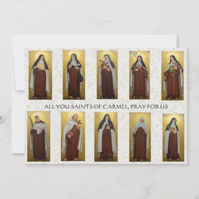 Religious Carmelite Nuns Priests Prayer Catholic Card (Front)
