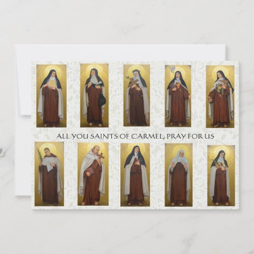 Religious Carmelite Nuns Priests Prayer Catholic Card
