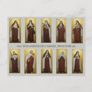 Religious Carmelite Saints Paintings Nun Priest Postcard