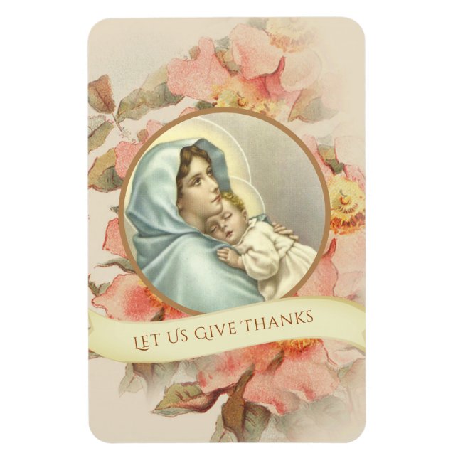 Religious Catholic Blessed Virgin Mary Baby Jesus Magnet (Vertical)