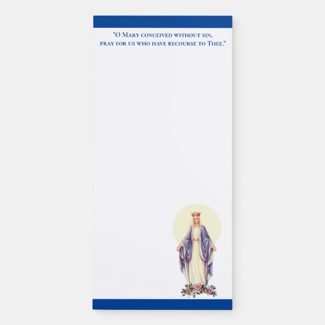 Religious Catholic Blessed Virgin Mary Magnetic Notepad (Front)