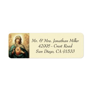 Religious Catholic Blessed Virgin Mary Vintage Label by ShowerOfRoses at Zazzle