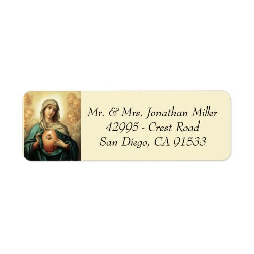 Religious Catholic Blessed Virgin Mary Vintage Label